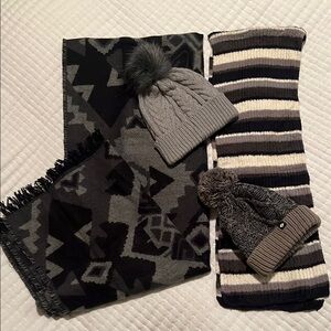 Gray and Black Winter Accessories Set
